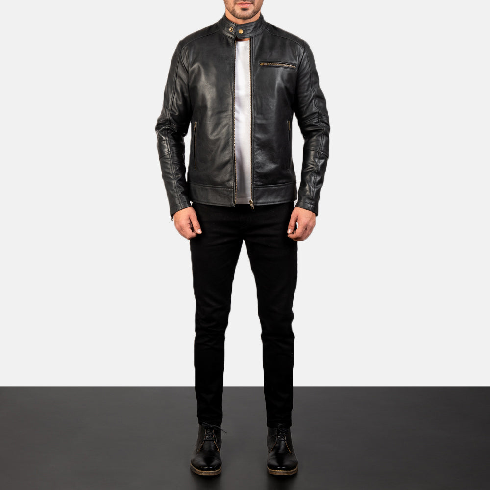 Black Real Leather Biker Jacket