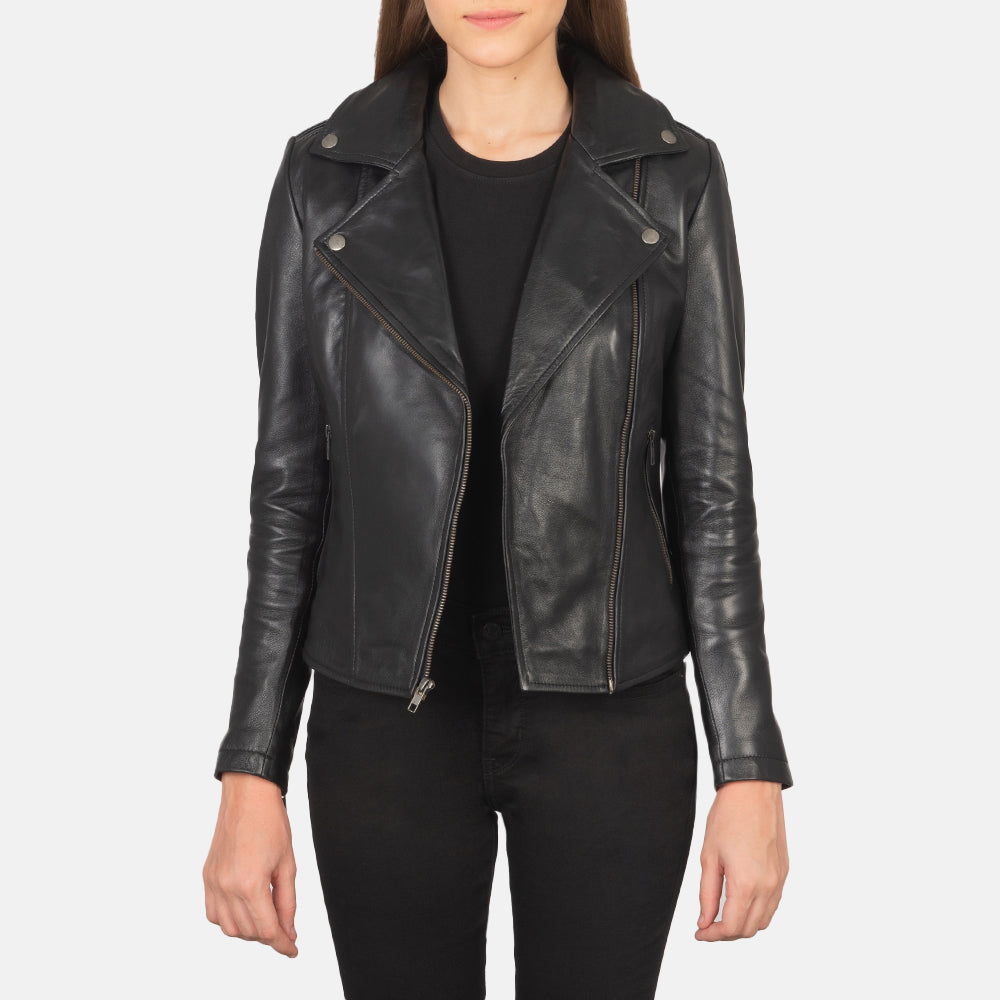 Black Real Leather Biker Jacket