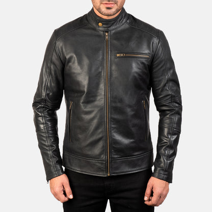 Black Real Leather Biker Jacket