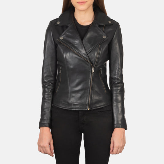 Black Real Leather Biker Jacket