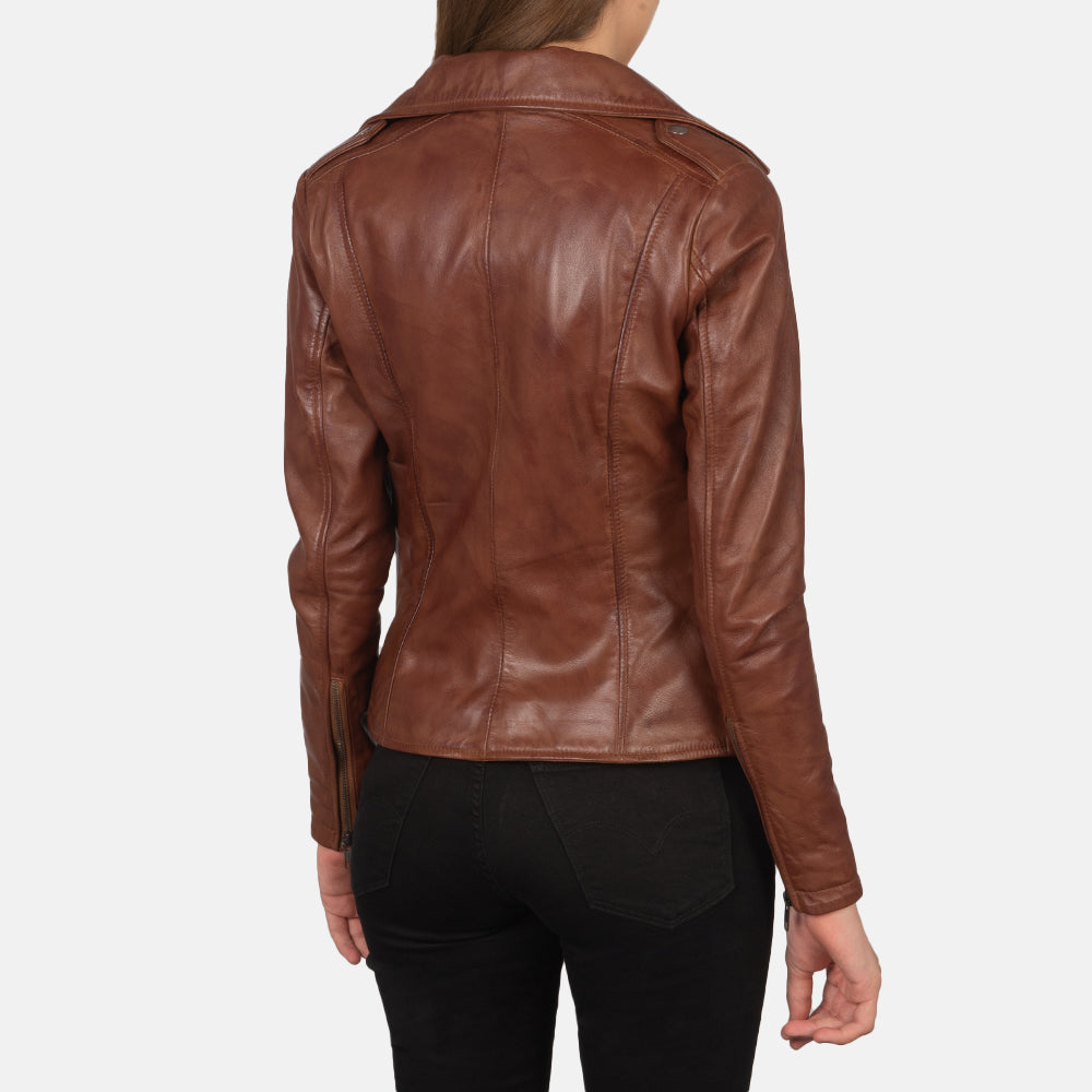 Brown Real Leather Biker Jacket