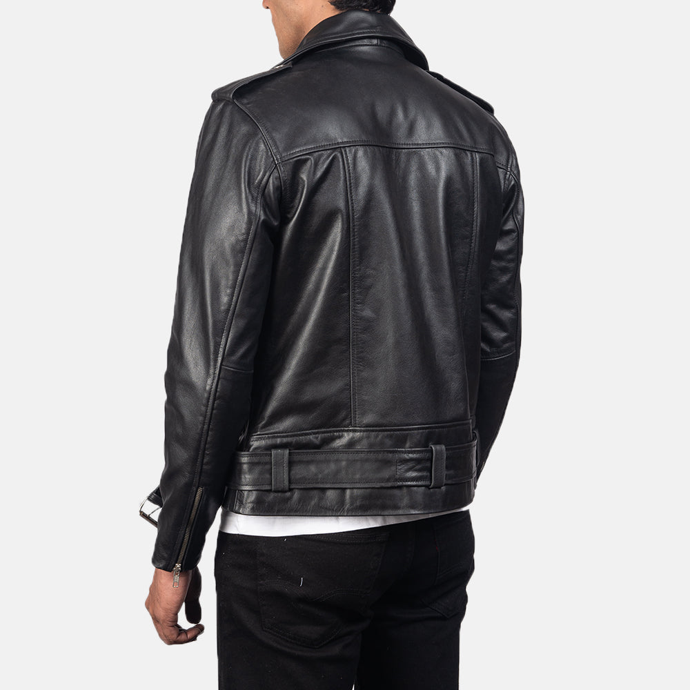 Black Real Leather Biker Jacket