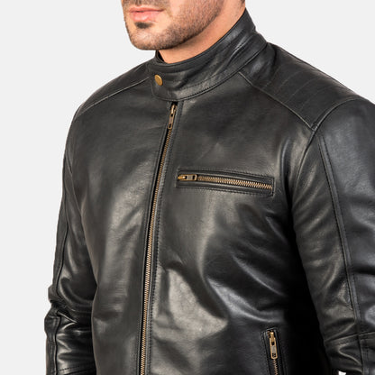 Black Real Leather Biker Jacket